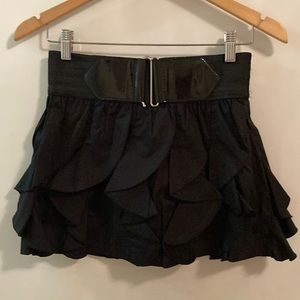 2B BeBe💜Belted High Waist Ruffle Skirt